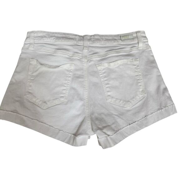 Paige Jimmy Jimmy Shorts Raw Hem Cuff White Jean Cotton Blend Stretch Sz 28 - Picture 4 of 8